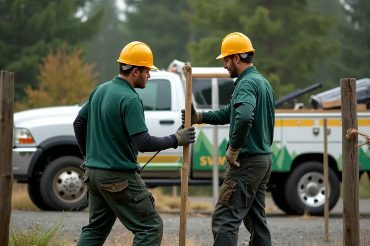 Resetting fence posts after storm damage in Lakewood, WA