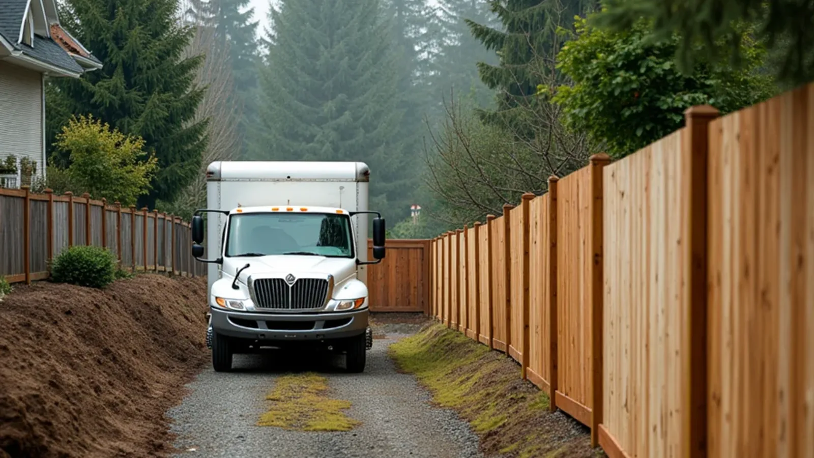 Old fence removed and new fence going up in Lakewood, WA