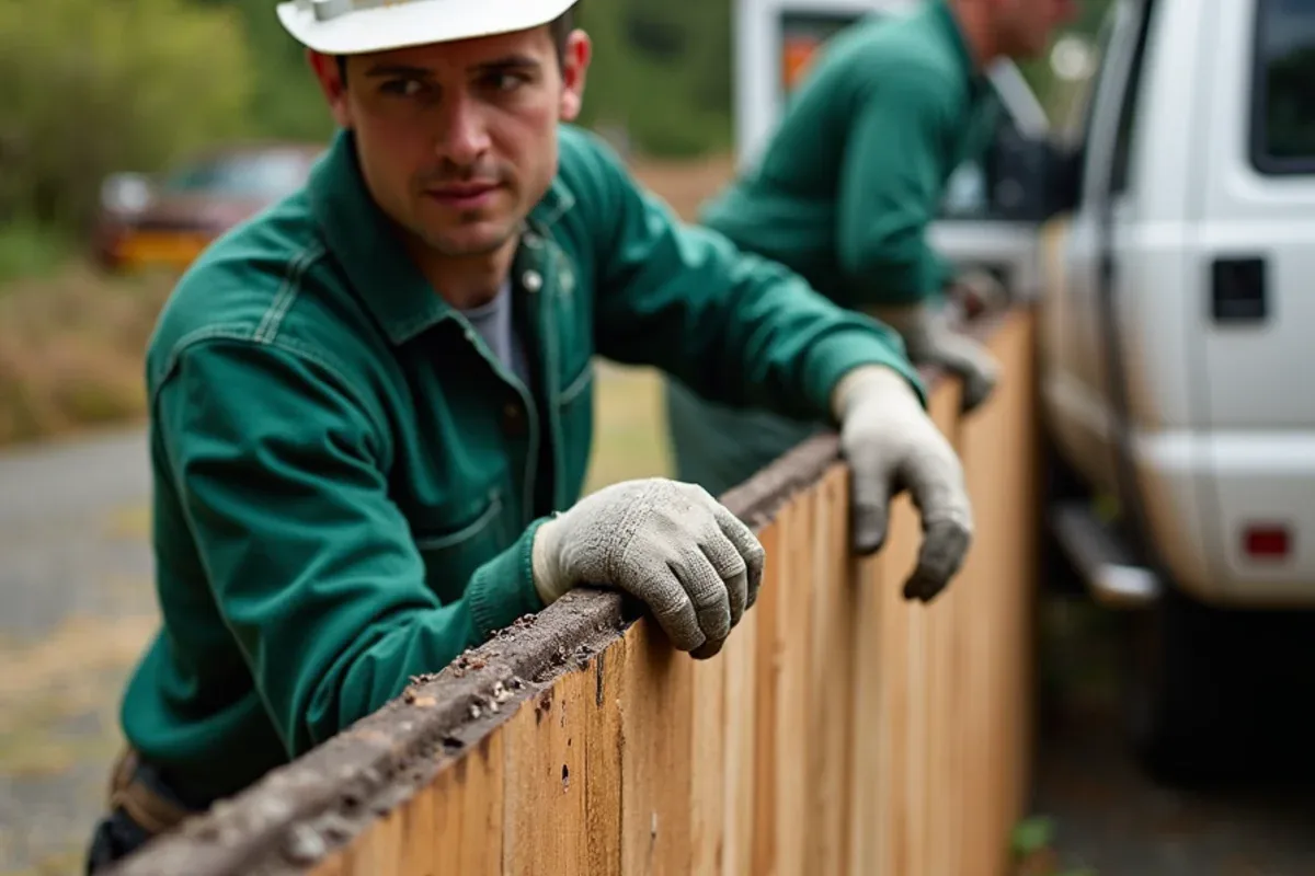 Replacing a rotted fence rail on a Lakewood, WA wood fence