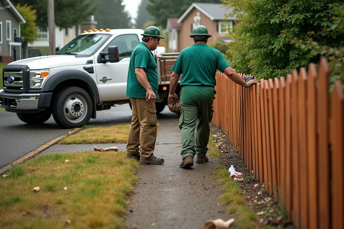 Front-yard picket fence on a Lakewood, WA residential street