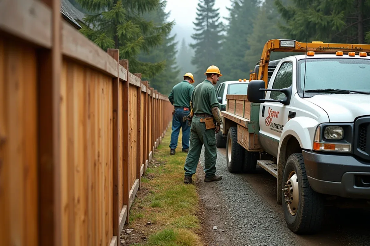Back-yard wood fence in a 2000s HOA neighborhood in South Hill, WA